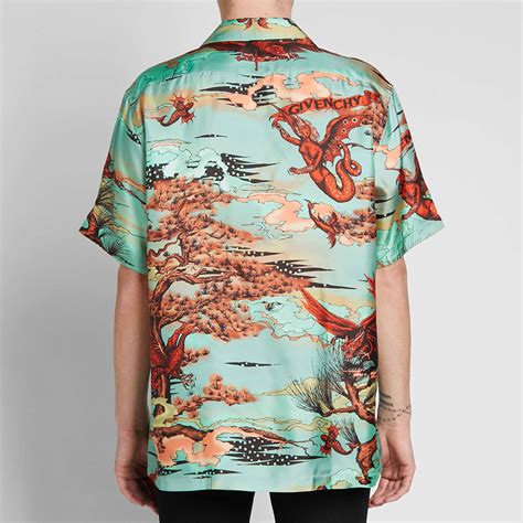 givenchy winged beast silk hawaiian shirt|Men's Designer T.